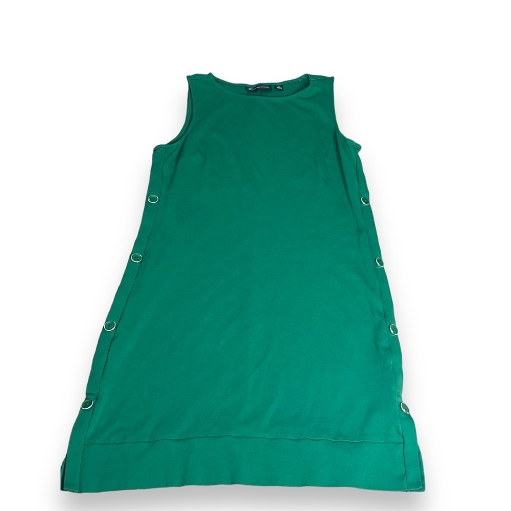 New York & Company 100% Cotton Green Sleveless Tank Dresss